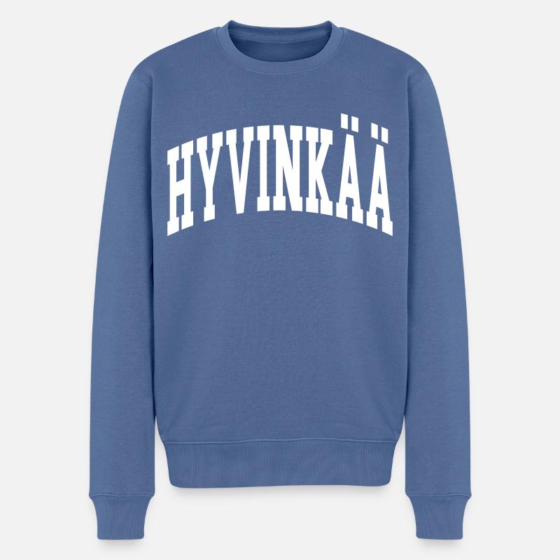 Hyvinkää - Männer Premium Bio Pullover - Taubenblau