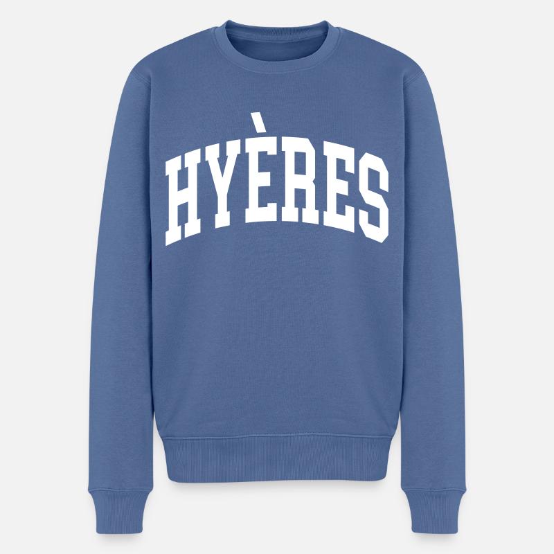Hyères - Männer Premium Bio Pullover - Taubenblau