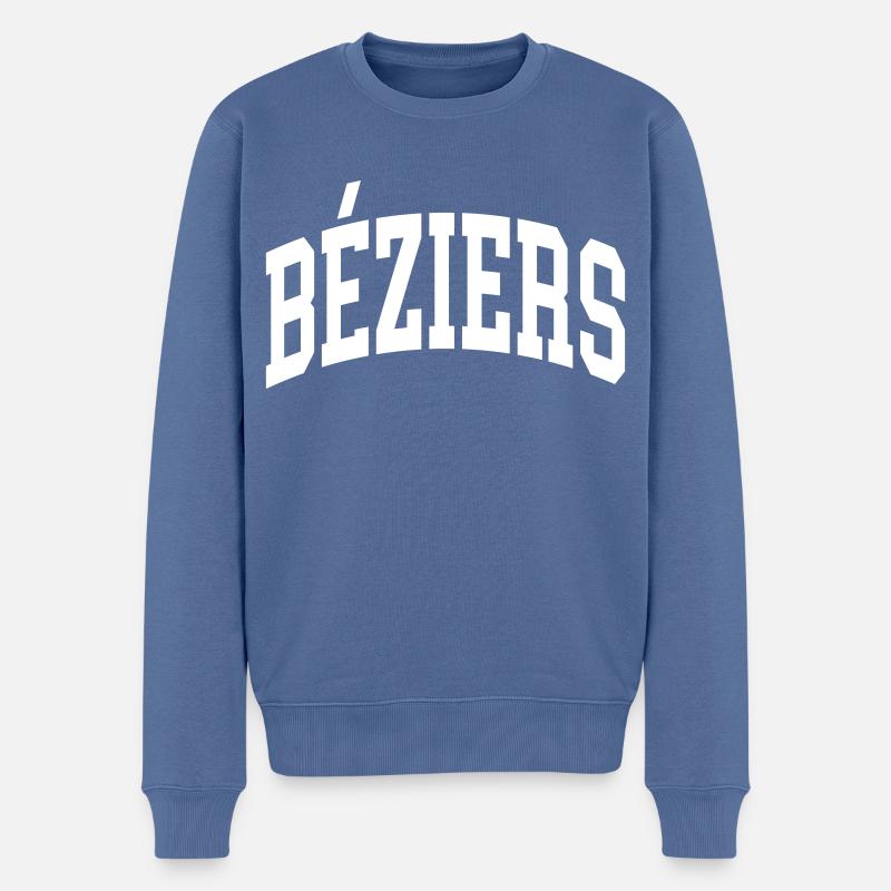 Béziers - Männer Premium Bio Pullover - Taubenblau