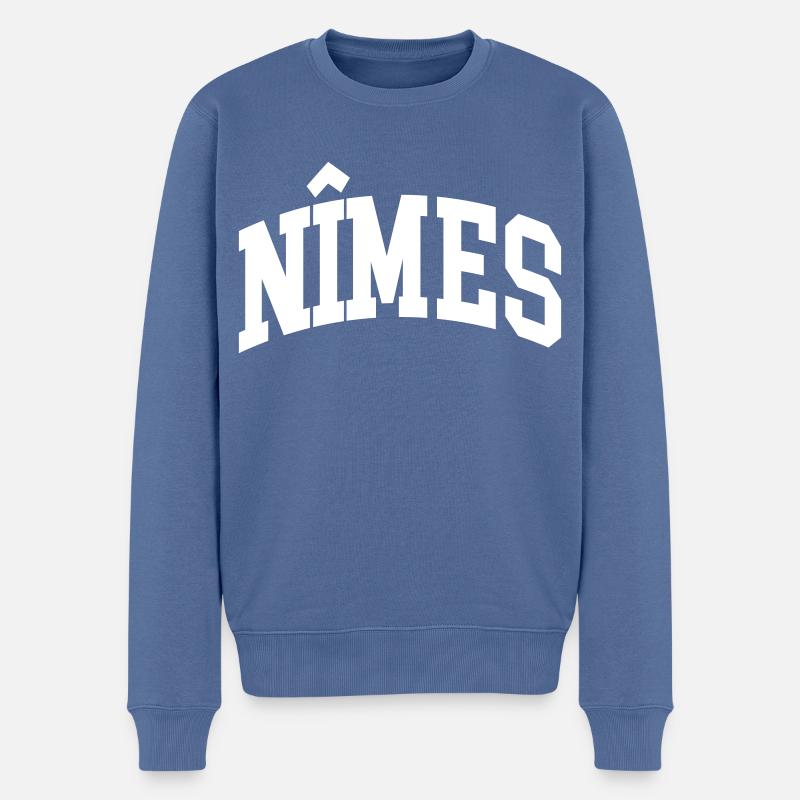 Nimes - Männer Premium Bio Pullover - Taubenblau