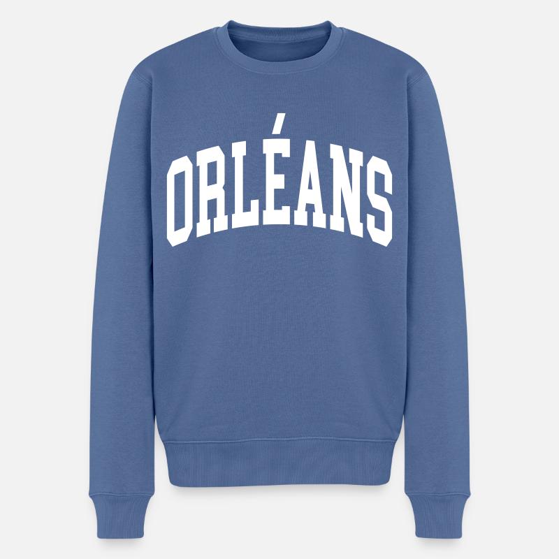 Orléans - Männer Premium Bio Pullover - Taubenblau