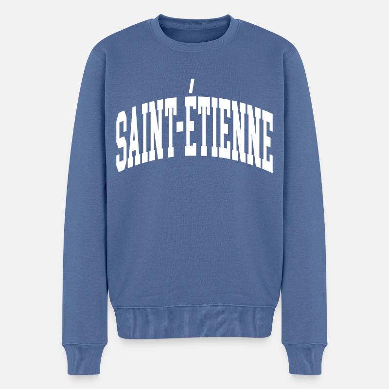 Saint-Étienne - Männer Premium Bio Pullover - Taubenblau