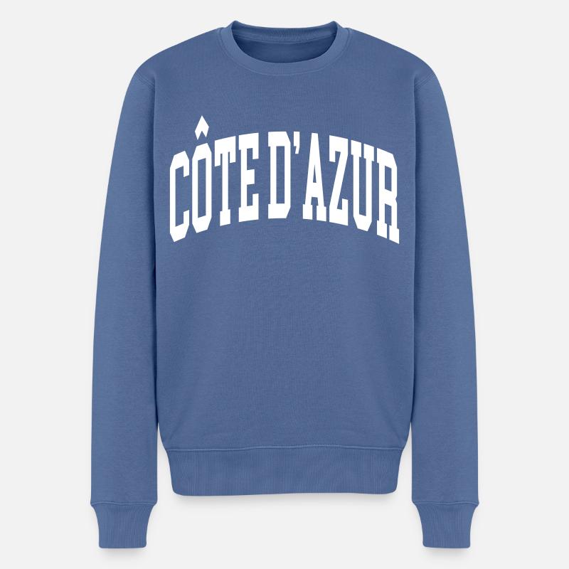 Côte d’Azur - Männer Premium Bio Pullover - Taubenblau