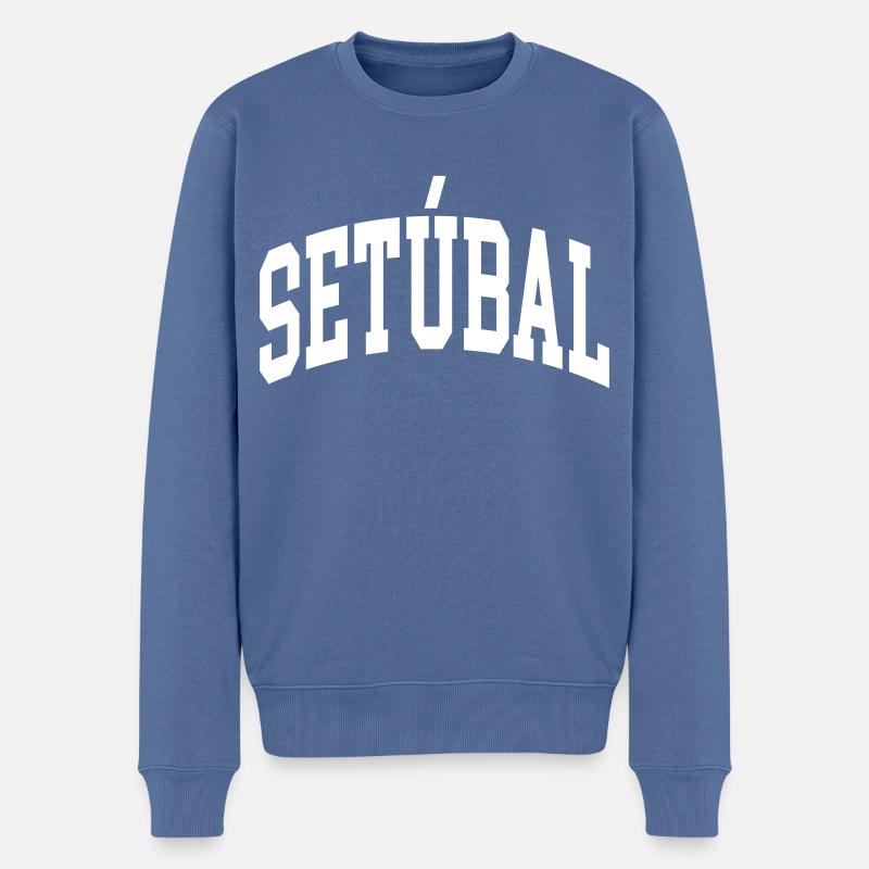 Setúbal - Männer Premium Bio Pullover - Taubenblau