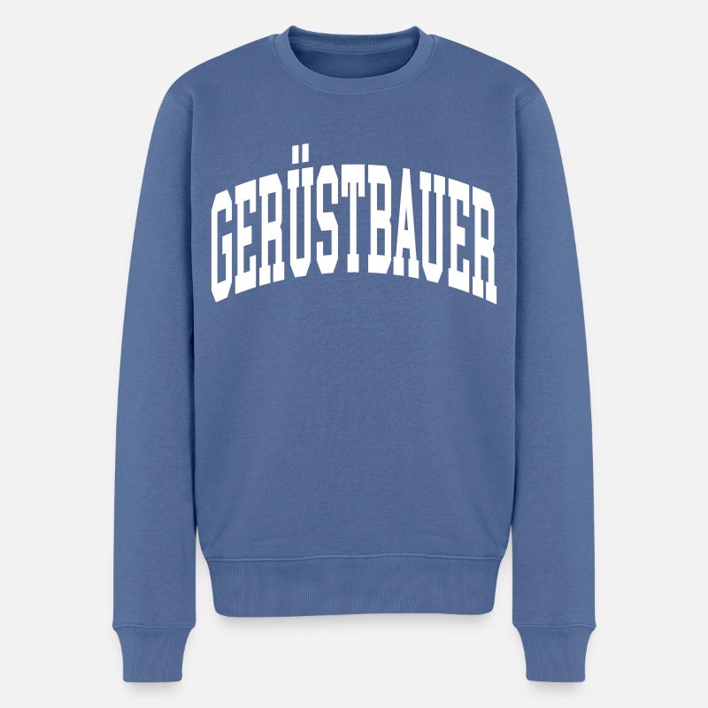 Gerüstbauer - Männer Premium Bio Pullover - Taubenblau