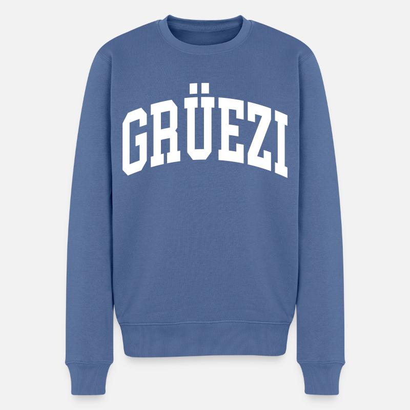 Grüezi - Männer Premium Bio Pullover - Taubenblau