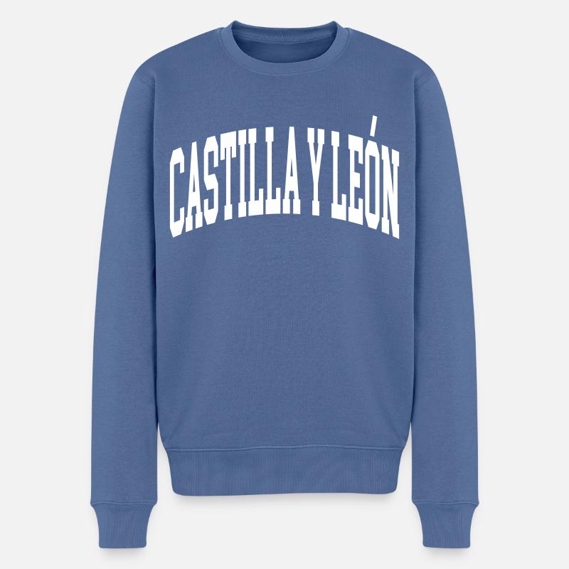 Castille-et-León - Pull Premium bio Homme - bleu pigeon