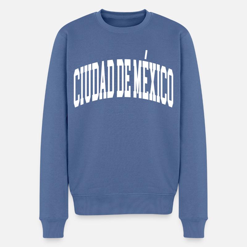 Mexiko-Stadt - Männer Premium Bio Pullover - Taubenblau