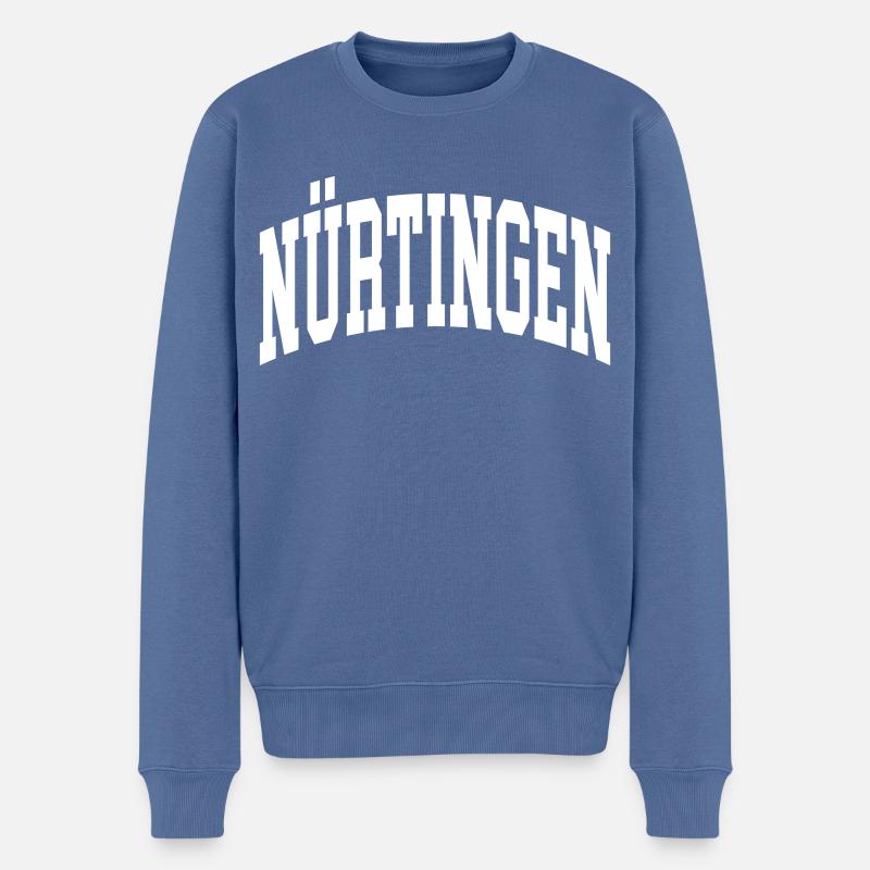 Nürtingen - Pull Premium bio Homme - bleu pigeon
