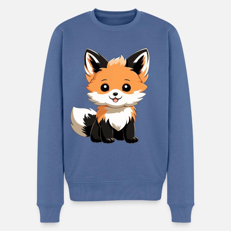 Renard mignon - Pull Premium bio Homme - bleu pigeon