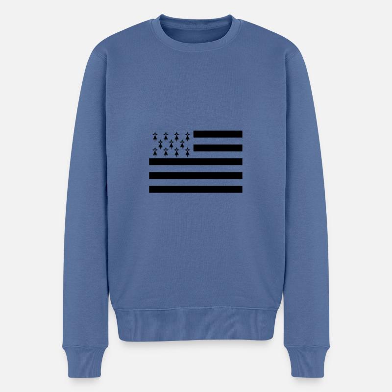 T-shirt Drapeau Breton - Pull Premium bio Homme - bleu pigeon