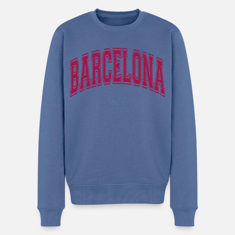 Barcelone - Pull Premium bio Homme - bleu pigeon