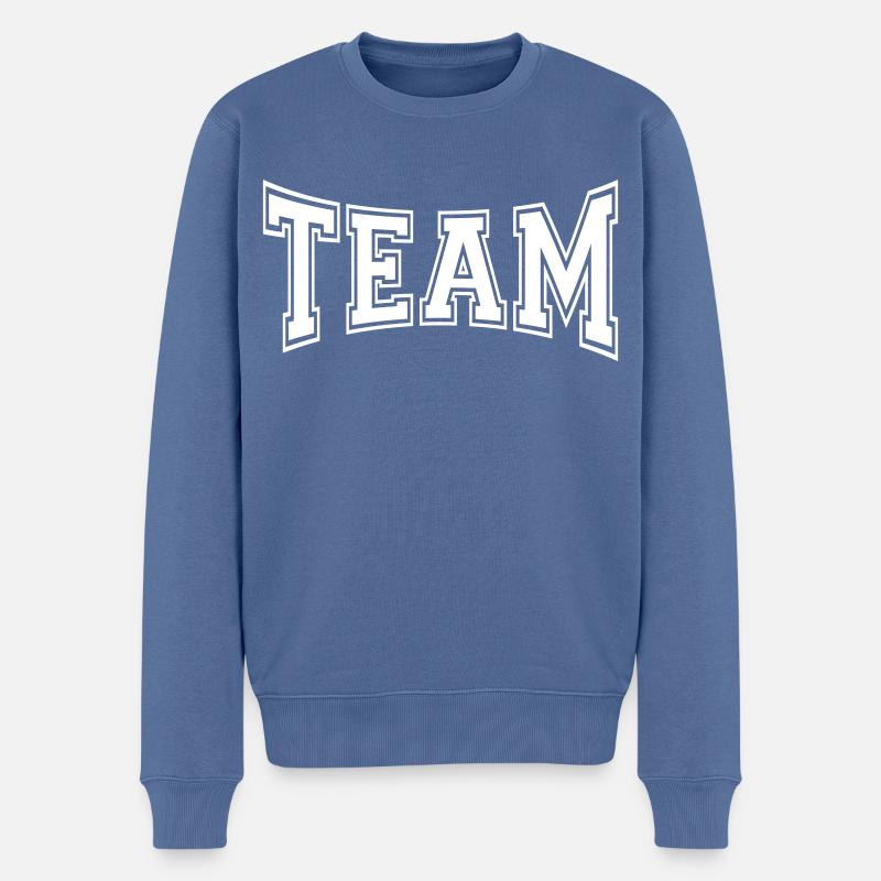 Team - Männer Premium Bio Pullover - Taubenblau