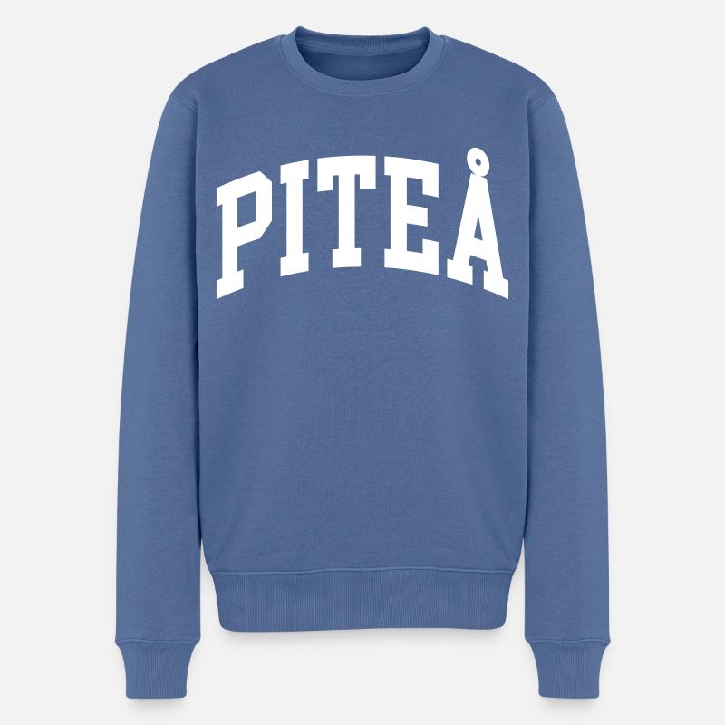 Piteå - Männer Premium Bio Pullover - Taubenblau