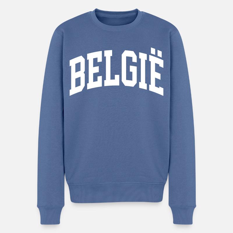 Belgien - Männer Premium Bio Pullover - Taubenblau