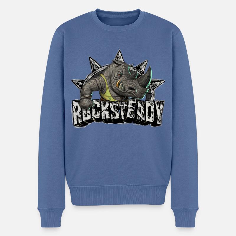 TMNT Mutant Mayhem Mit Rocksteady - Männer Premium Bio Pullover - Taubenblau