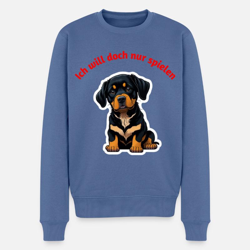 Ich will doch nur spielen - Männer Premium Bio Pullover - Taubenblau