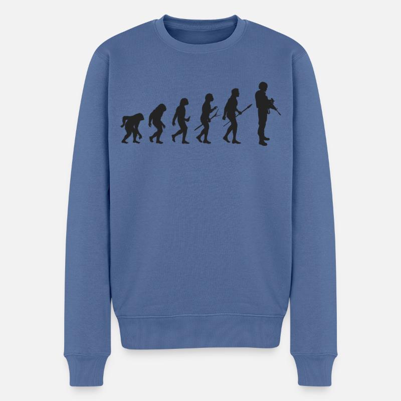 Entwicklung der Armee - Männer Premium Bio Pullover - Taubenblau