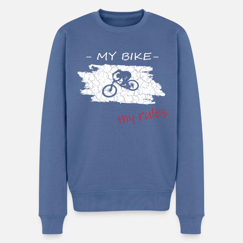 Downhill Biken - Männer Premium Bio Pullover - Taubenblau