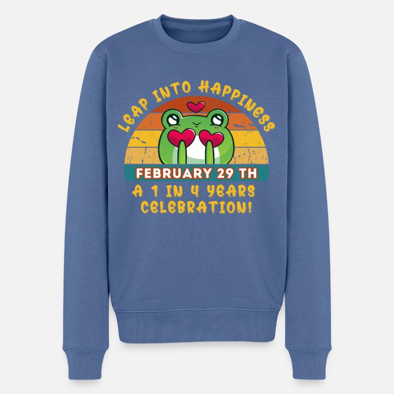 Ein Schaltjahrfest 2024 - Männer Premium Bio Pullover - Taubenblau