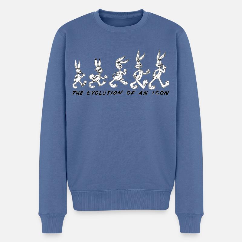 Looney Tunes Bugs Bunny Evolution - Männer Premium Bio Pullover - Taubenblau