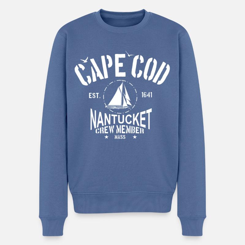 Cape Cod Nantucket - Männer Premium Bio Pullover - Taubenblau