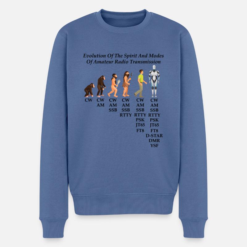 Évolution de l’ et des modes de la radioamateur - Pull Premium bio Homme - bleu pigeon