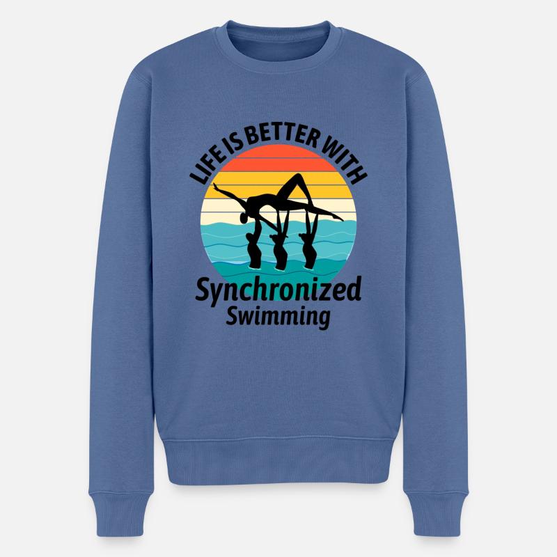 Synchro Swim Swimmer Synchronized Swimming Vintage - Pull Premium bio Homme - bleu pigeon