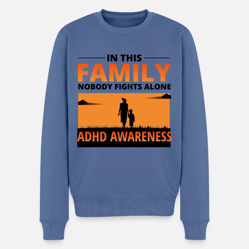 ADHS-Bewusstsein - Männer Premium Bio Pullover - Taubenblau
