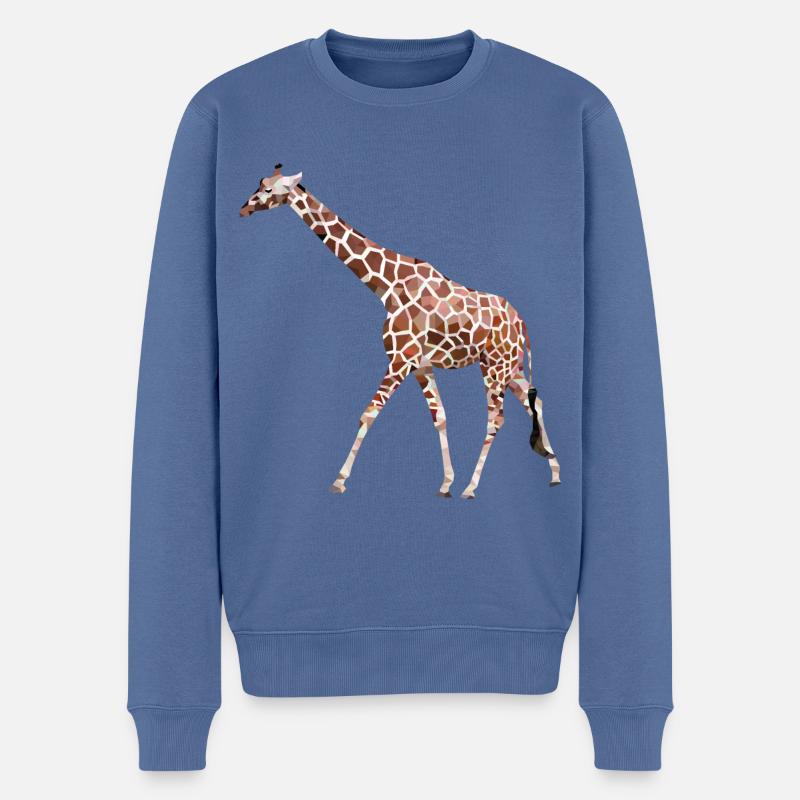Giraffe - Männer Premium Bio Pullover - Taubenblau