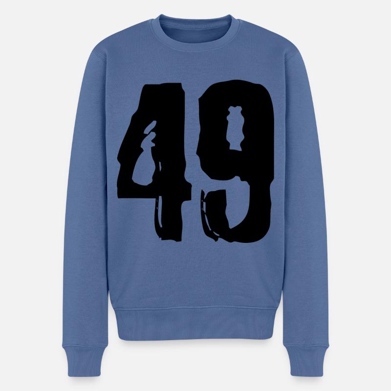 49 Zahl Trikot - Männer Premium Bio Pullover - Taubenblau