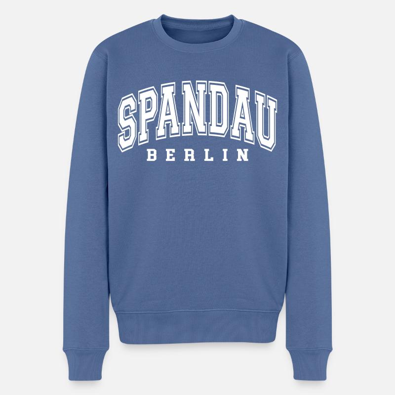 Spandau - Männer Premium Bio Pullover - Taubenblau