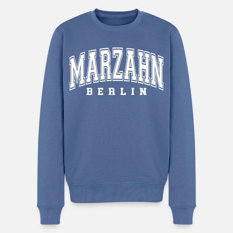 Marzahn - Männer Premium Bio Pullover - Taubenblau