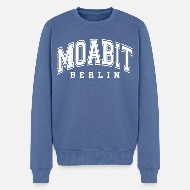 Moabit - Männer Premium Bio Pullover - Taubenblau