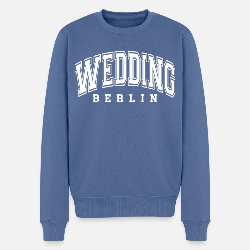 Wedding - Männer Premium Bio Pullover - Taubenblau