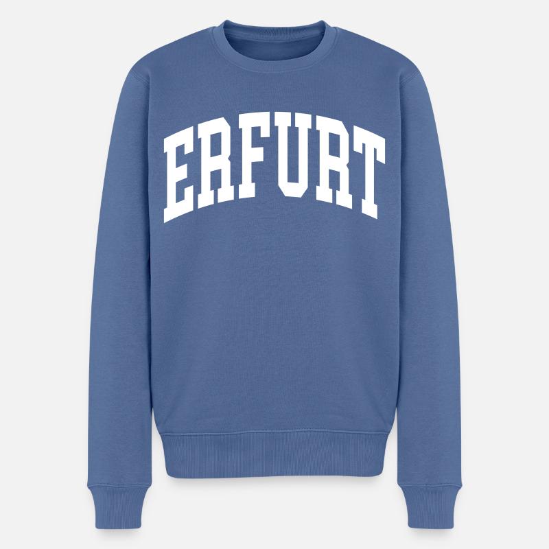 Erfurt - Männer Premium Bio Pullover - Taubenblau