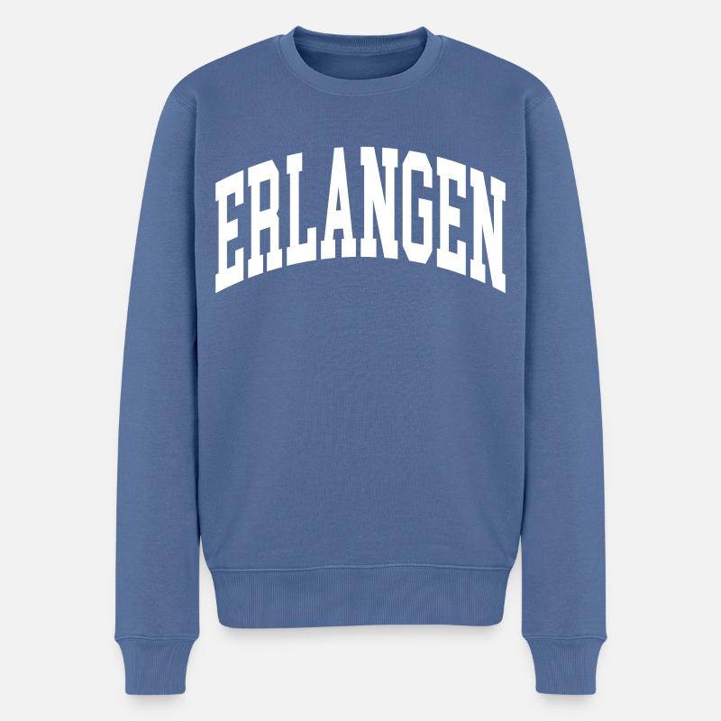 Erlangen - Männer Premium Bio Pullover - Taubenblau