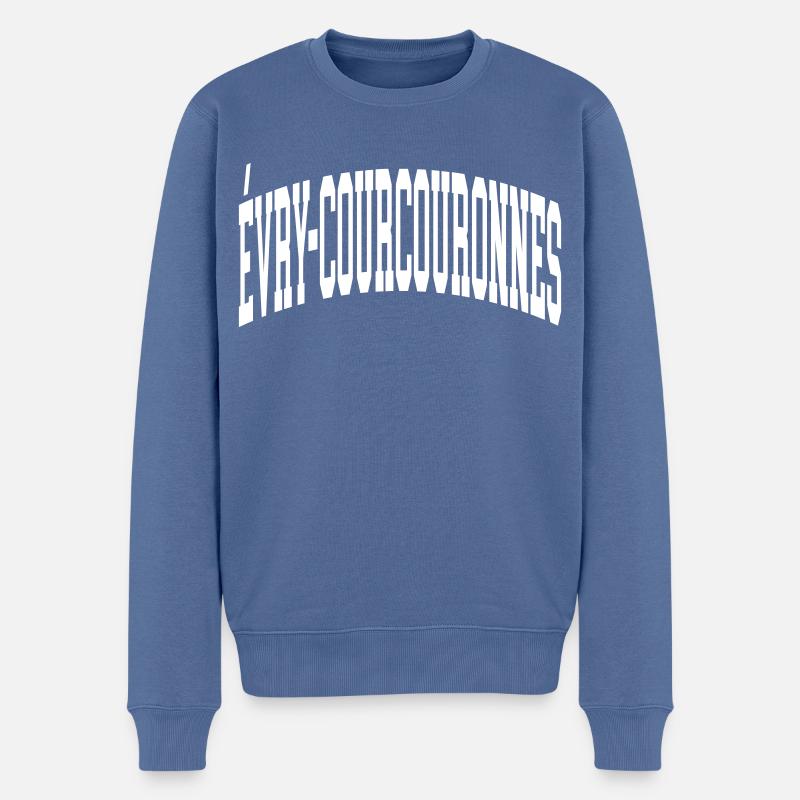 Évry-Courcouronnes - Männer Premium Bio Pullover - Taubenblau