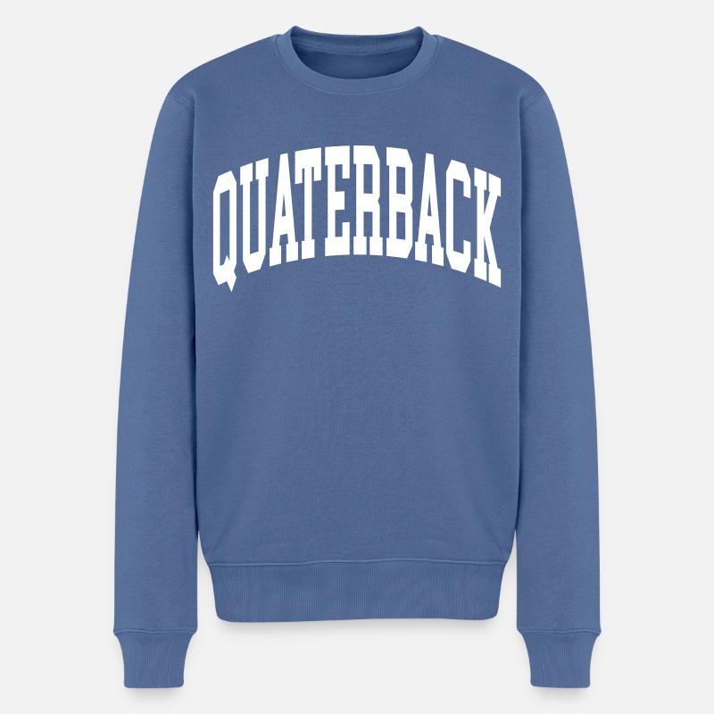 Quaterback - Männer Premium Bio Pullover - Taubenblau