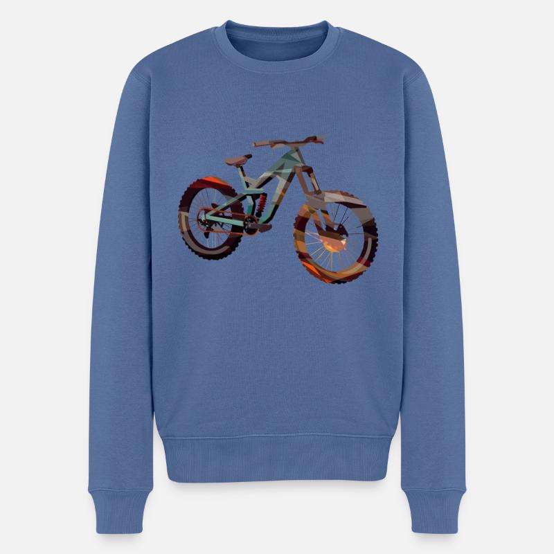 Downhill Bike - Männer Premium Bio Pullover - Taubenblau