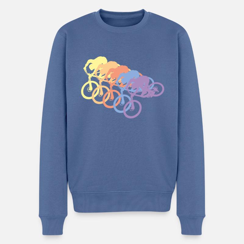 Mountainbike Downhill - Männer Premium Bio Pullover - Taubenblau