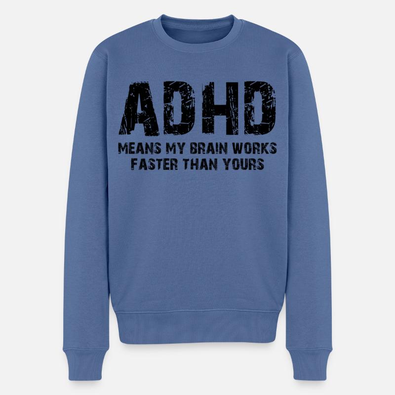 Adhs - Männer Premium Bio Pullover - Taubenblau