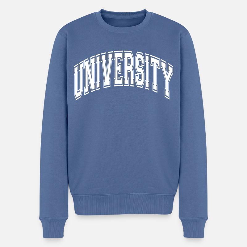 University - Männer Premium Bio Pullover - Taubenblau