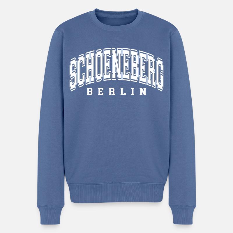Schöneberg - Männer Premium Bio Pullover - Taubenblau