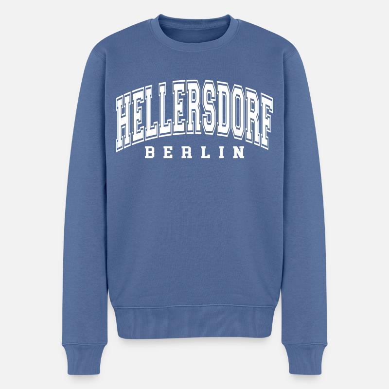 Hellersdorf - Männer Premium Bio Pullover - Taubenblau