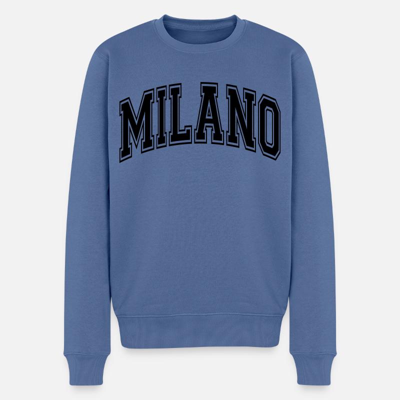 Mailand - Männer Premium Bio Pullover - Taubenblau