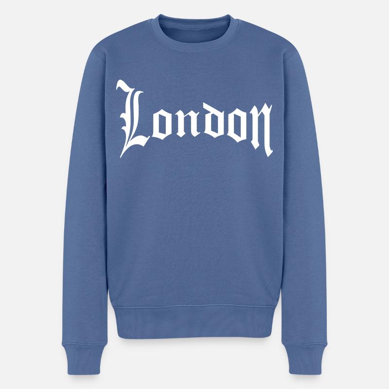 London - Männer Premium Bio Pullover - Taubenblau