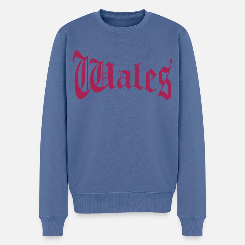 Wales - Männer Premium Bio Pullover - Taubenblau