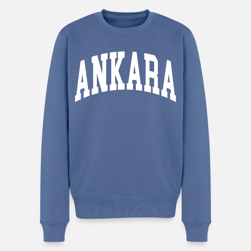Ankara - Männer Premium Bio Pullover - Taubenblau