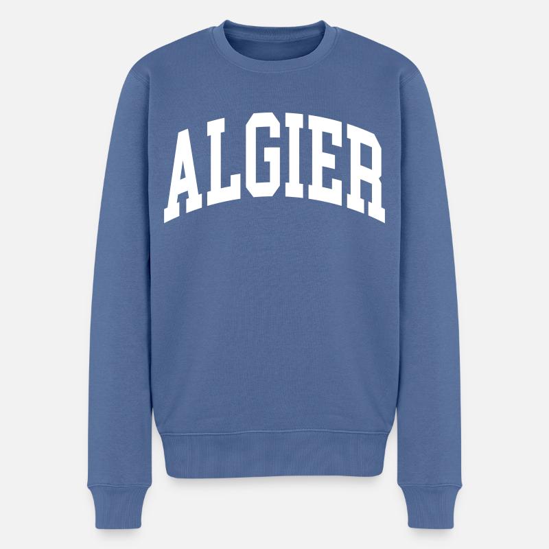 Algier - Männer Premium Bio Pullover - Taubenblau